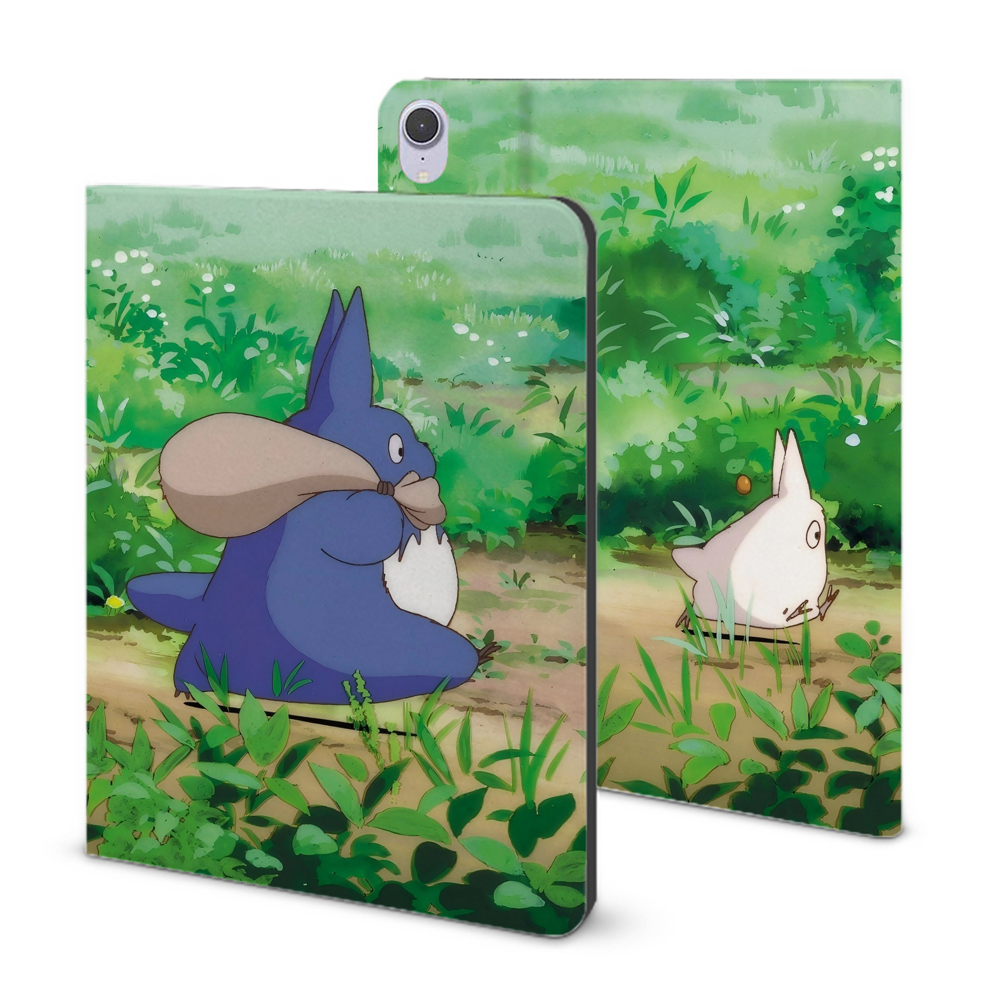 （画像用） となりのトトロ 草壁メイ 草壁サツキ My Neighbor Totoro Satsuki Kusakabe Mei Kusakabe IPad ケース ブック型 PUレザー TPU 耐衝撃 軽量 薄型 ペン収納なし 全面保護 IPad 各モデル対応